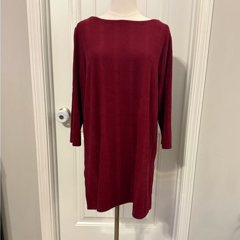 J. Jill Rich Burgundy Long Sleeve Tunic